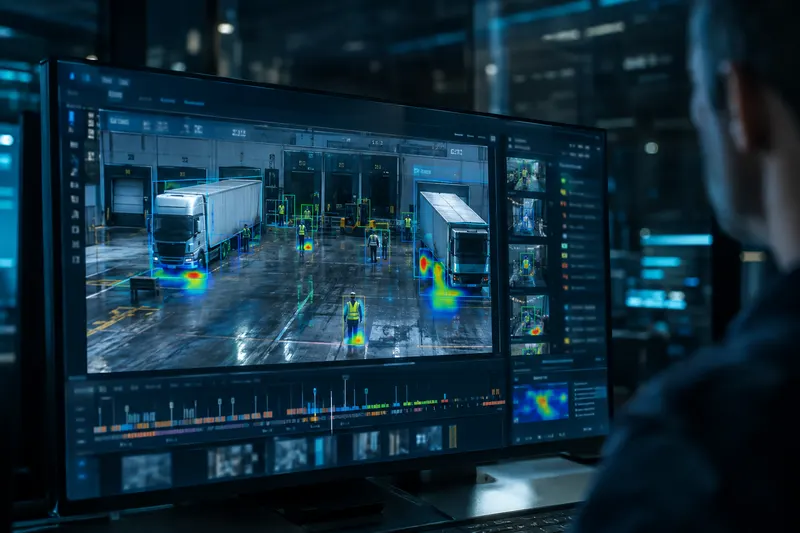 Interfaz de analítica de video con detección de personas y vehículos
